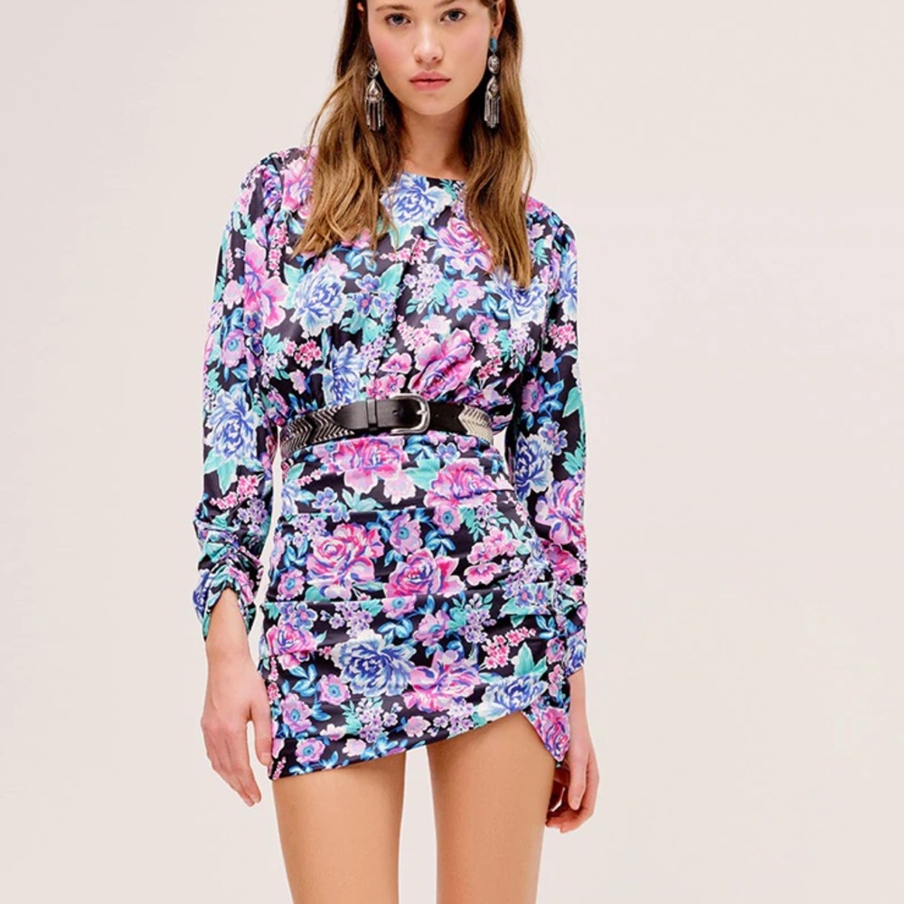 NWT FOR LOVE & LEMONS BRANDY MINI DRESS - AZALEA size small, revolve - Picture 3 of 16